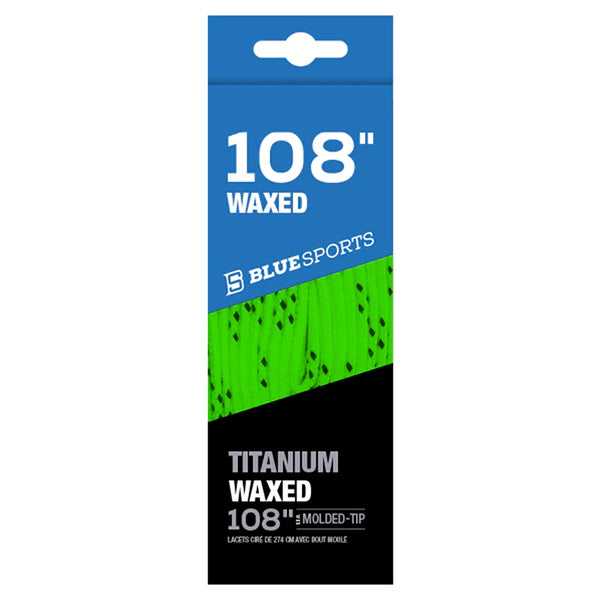 Blue Sports Titanium Waxed Laces - Colored