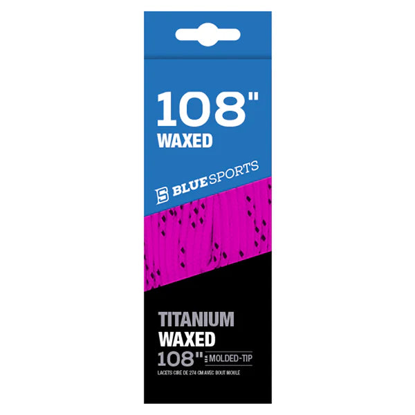 Blue Sports Titanium Waxed Laces - Colored