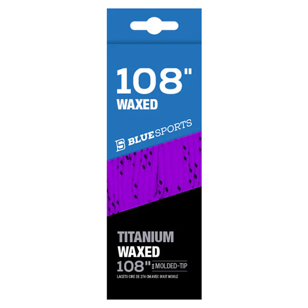 Blue Sports Titanium Waxed Laces - Colored