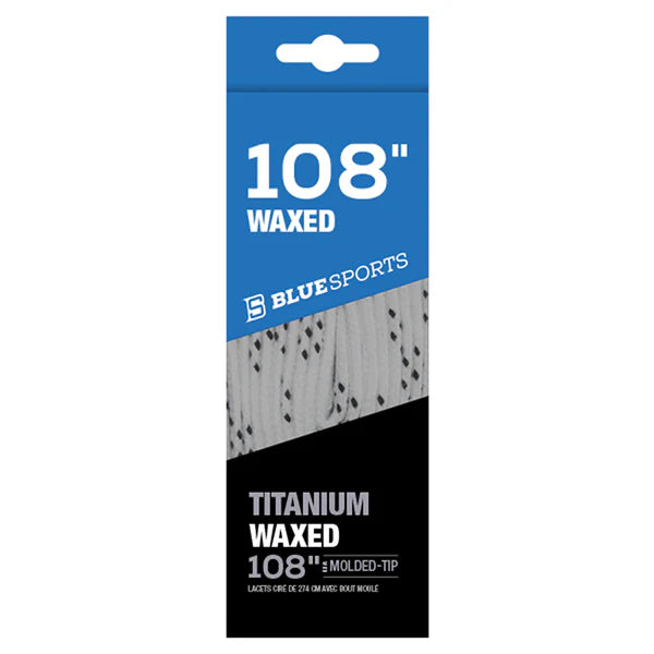 Blue Sports Titanium Waxed Laces