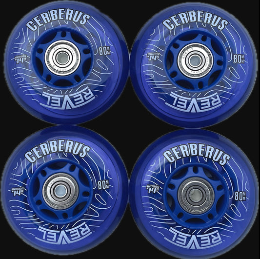 COMBO - Alkali Wheel - Cerberus Blue (74A) + Abec 9 Bearing + Spacer