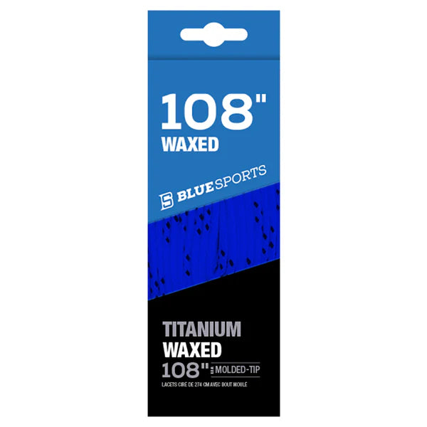 Blue Sports Titanium Waxed Laces - Colored