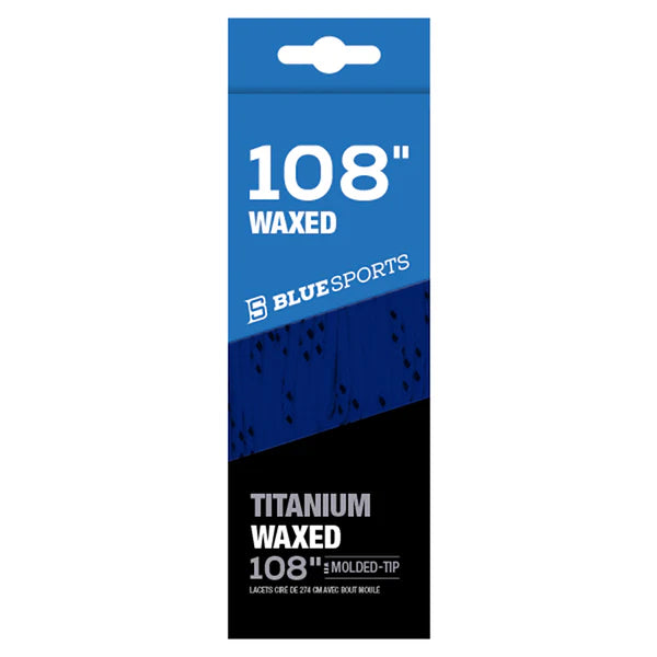 Blue Sports Titanium Waxed Laces - Colored