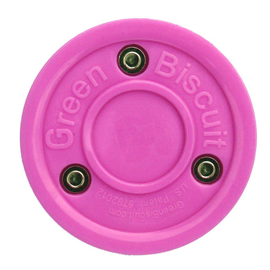 Green Biscuit Puck - Hot Pink (Stick Handling)